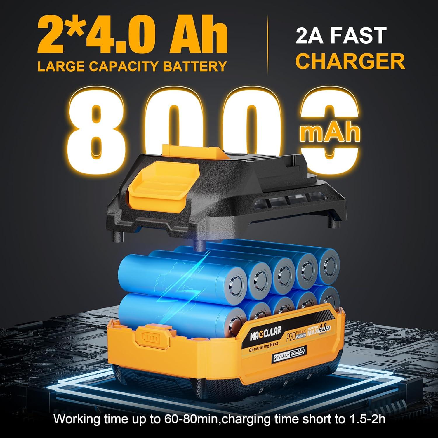 Amoladora Angular Inalámbrica Maxcular 20V 4.5" 9600 RPM