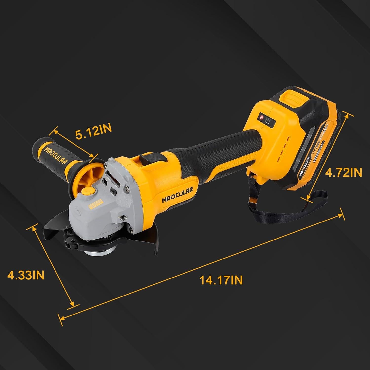 Amoladora Angular Inalámbrica Maxcular 20V 4.5" 9600 RPM