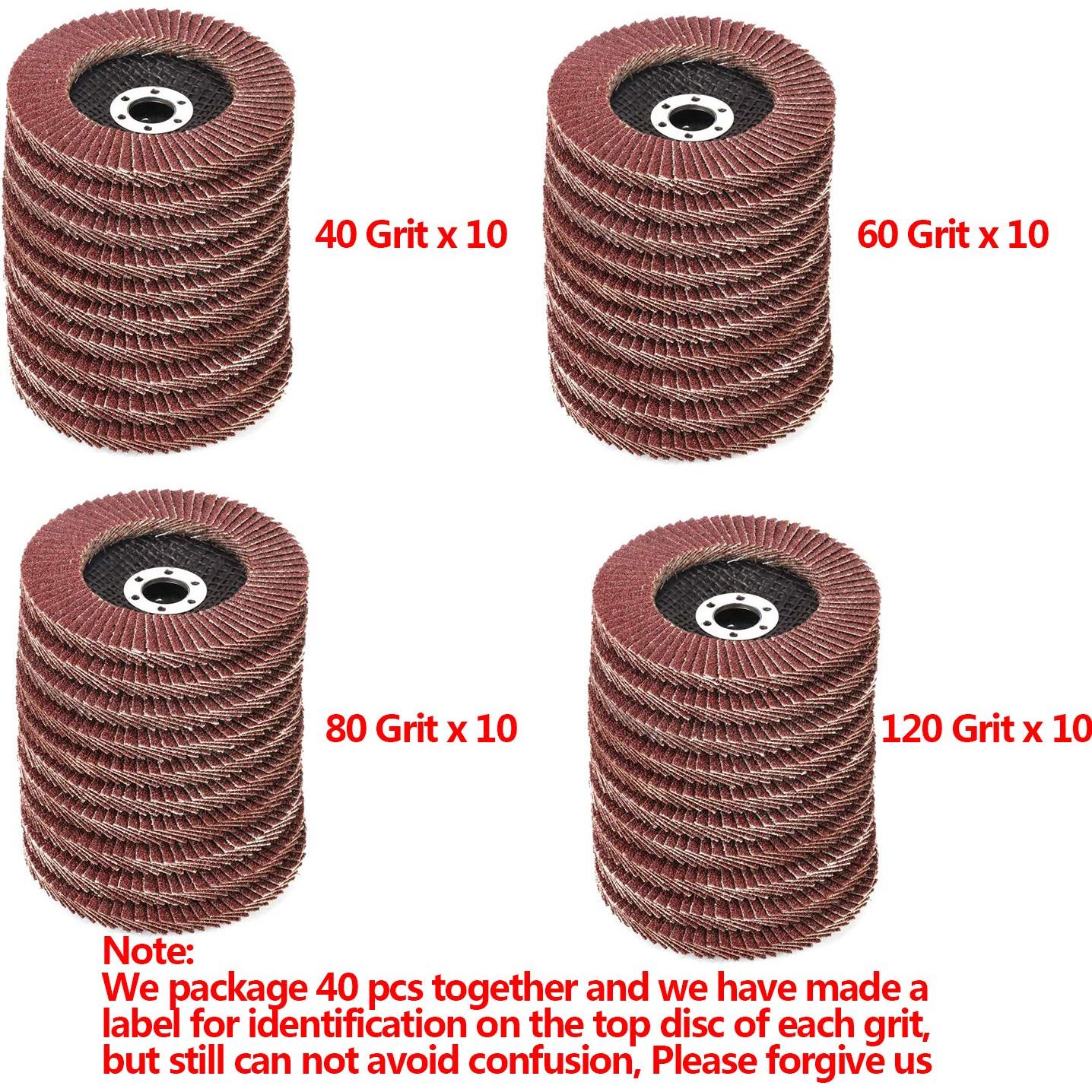 Discos de Aleta 40 PCS MinCHI257 11.43 cm Grano Variado