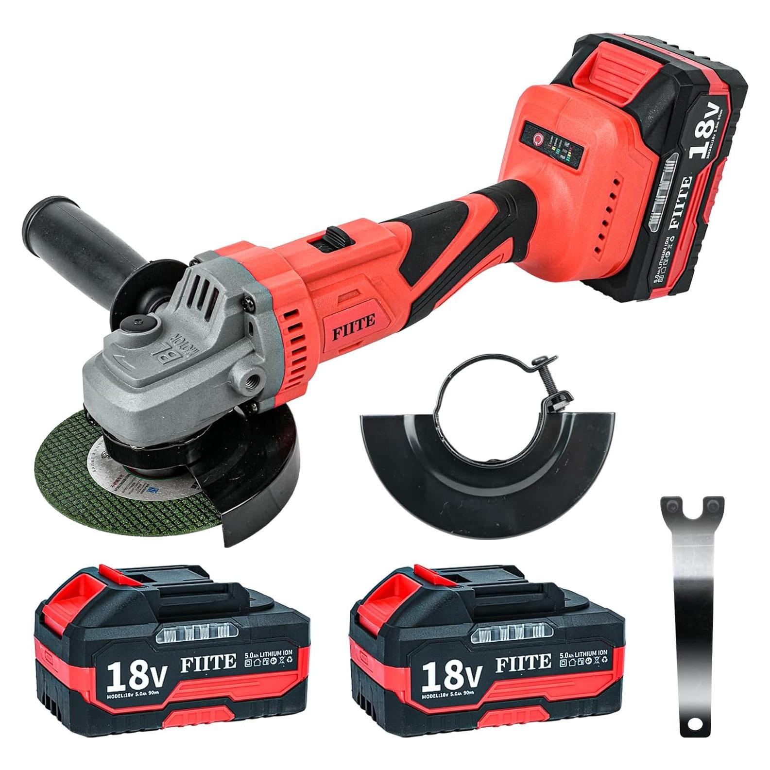 Amoladora Angular Inalámbrica FIITE 18V 10000RPM 2 Baterías