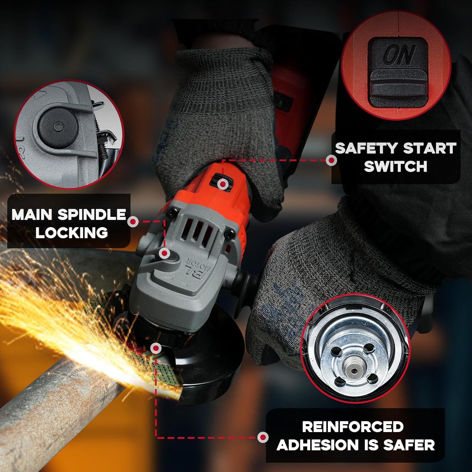 Amoladora Angular Inalámbrica FIITE 18V 10000RPM 2 Baterías