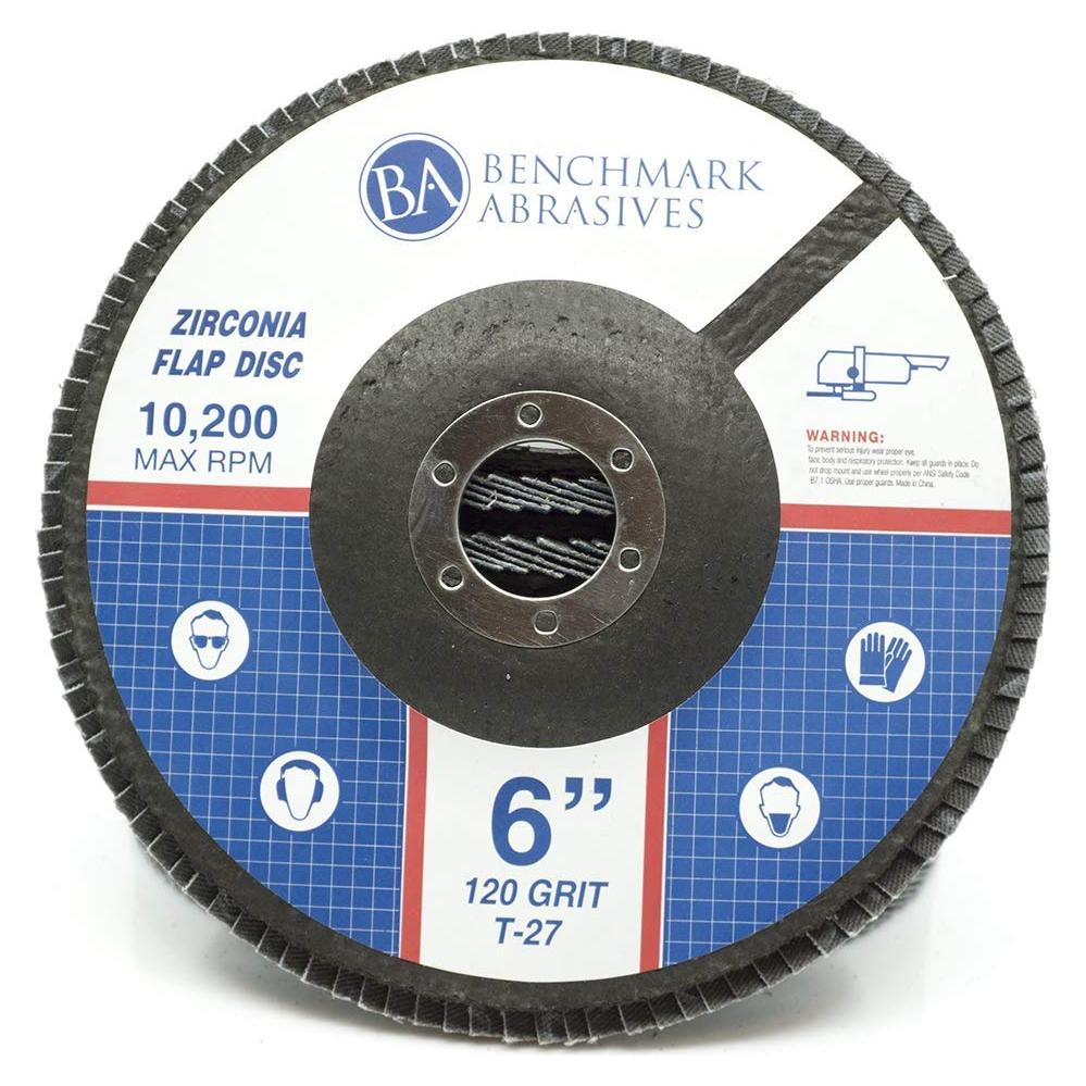 Discos de Aleta 6" Benchmark Abrasives 120 Grano Zirconia