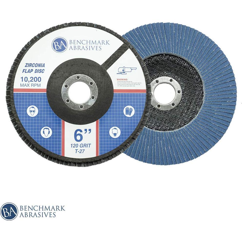 Discos de Aleta 6" Benchmark Abrasives 120 Grano Zirconia