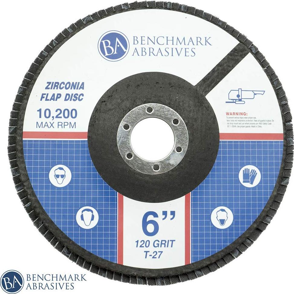Discos de Aleta 6" Benchmark Abrasives 120 Grano Zirconia