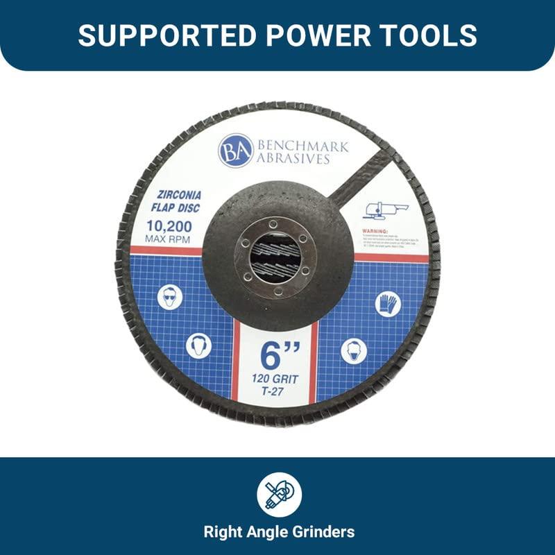 Discos de Aleta 6" Benchmark Abrasives 120 Grano Zirconia