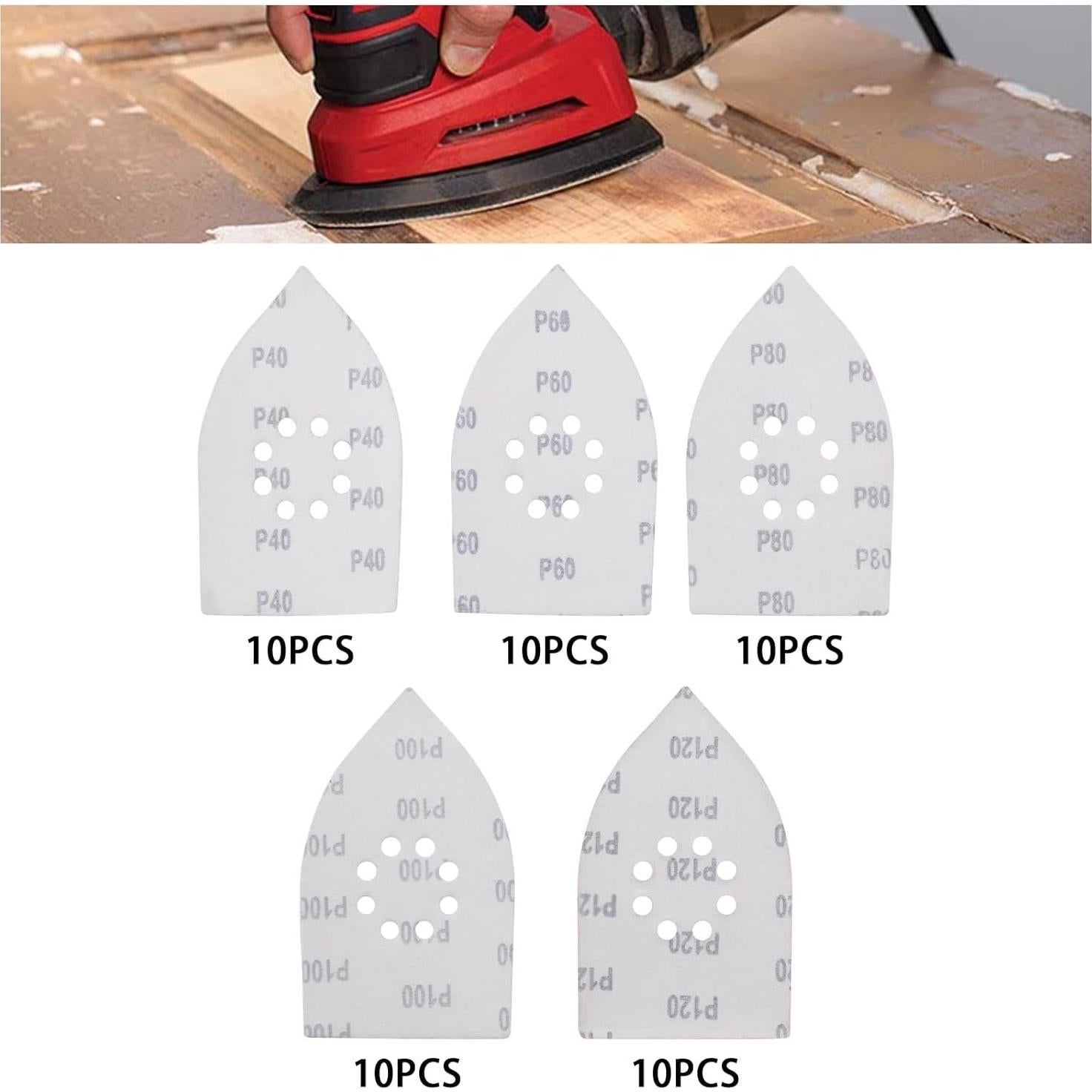 Lijas ECSiNG 50Pcs 105x175mm 8 Agujeros Grano 40-120