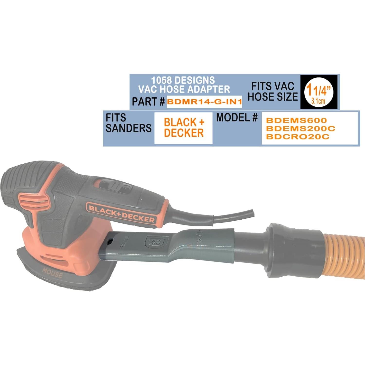 Adaptador de Manguera 1058 Designs para Lijadora BLACK+DECKER