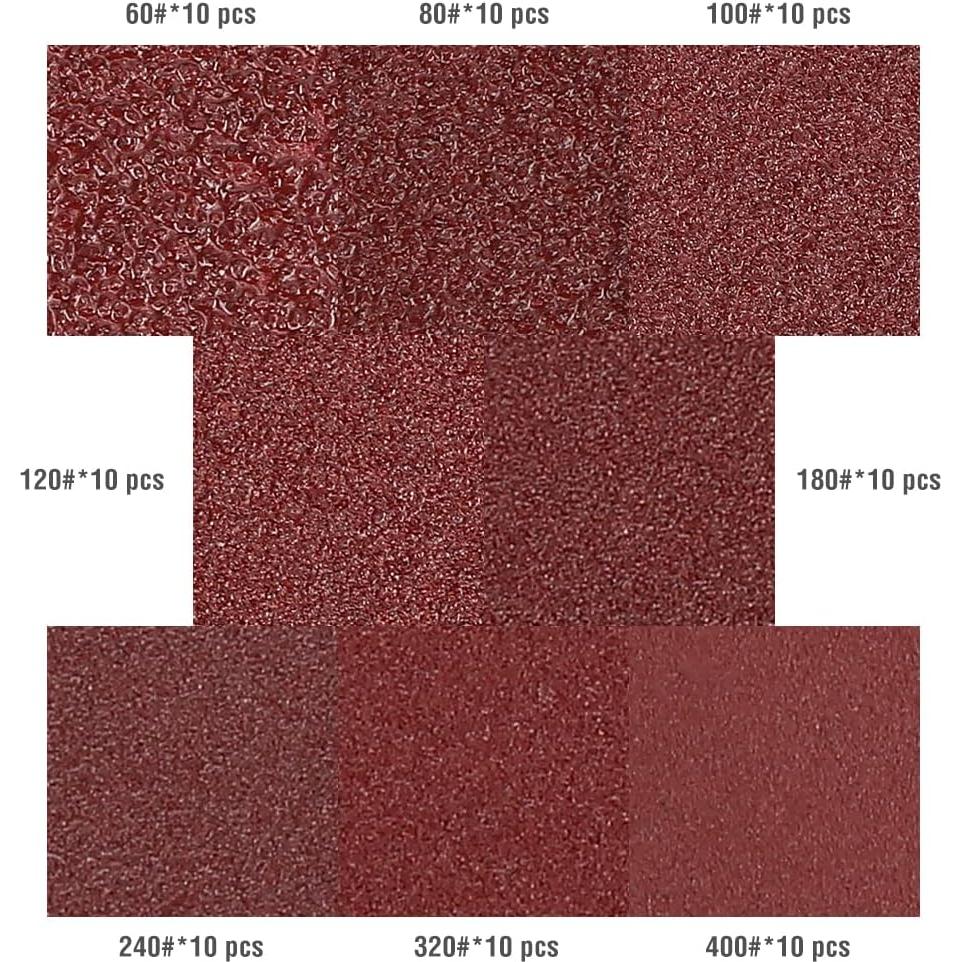 Discos de Lijado WORKPRO 80 Piezas 12,7 cm 60-400 Granos