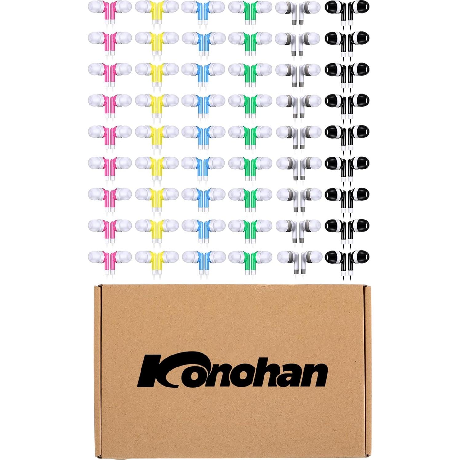 Auriculares a Granel Konohan 60 Piezas Coloridos para Niños