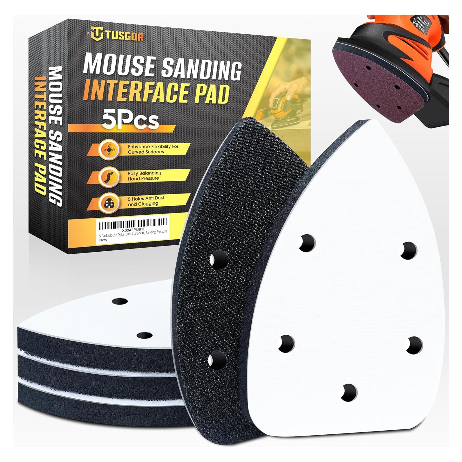Paquete de 5 almohadillas de lijado TUSGOR X100 para ratón