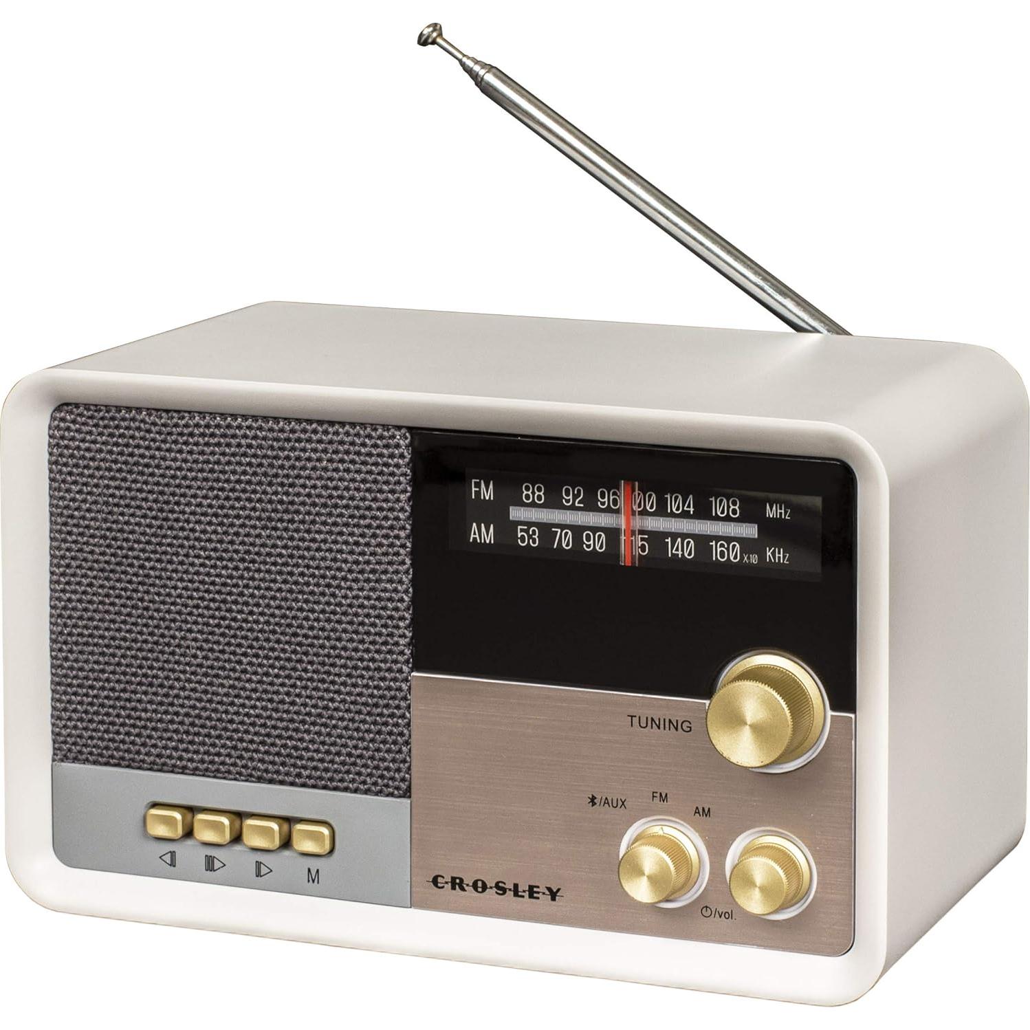 Radio Vintage AM/FM Bluetooth Crosley CR3036D-WS Arena Blanca