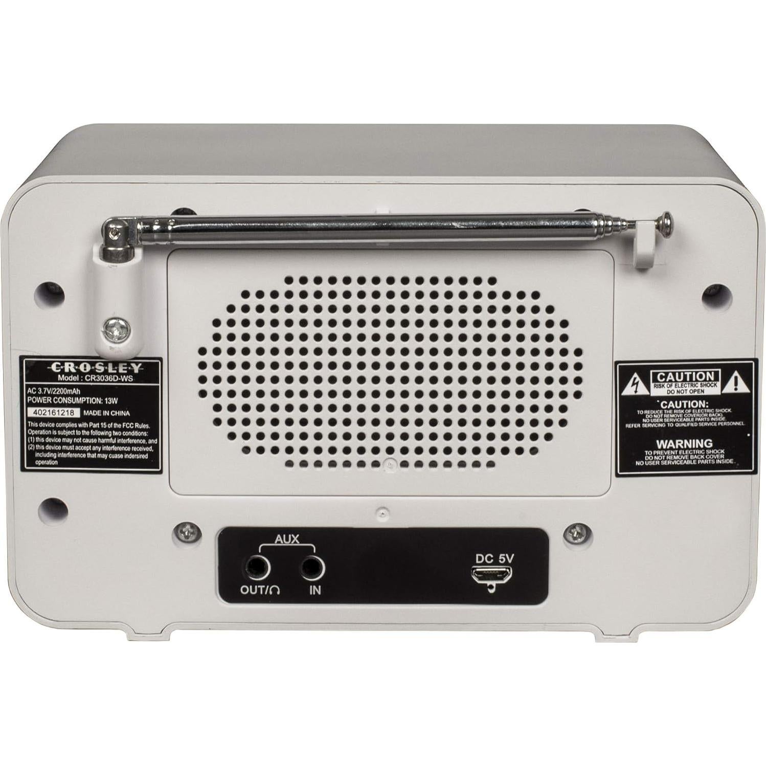 Radio Vintage AM/FM Bluetooth Crosley CR3036D-WS Arena Blanca