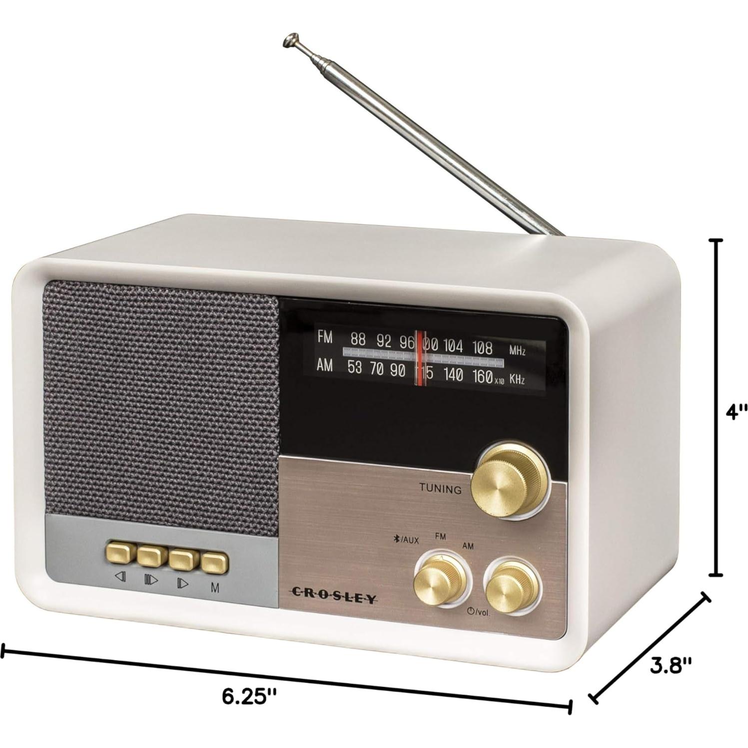 Radio Vintage AM/FM Bluetooth Crosley CR3036D-WS Arena Blanca