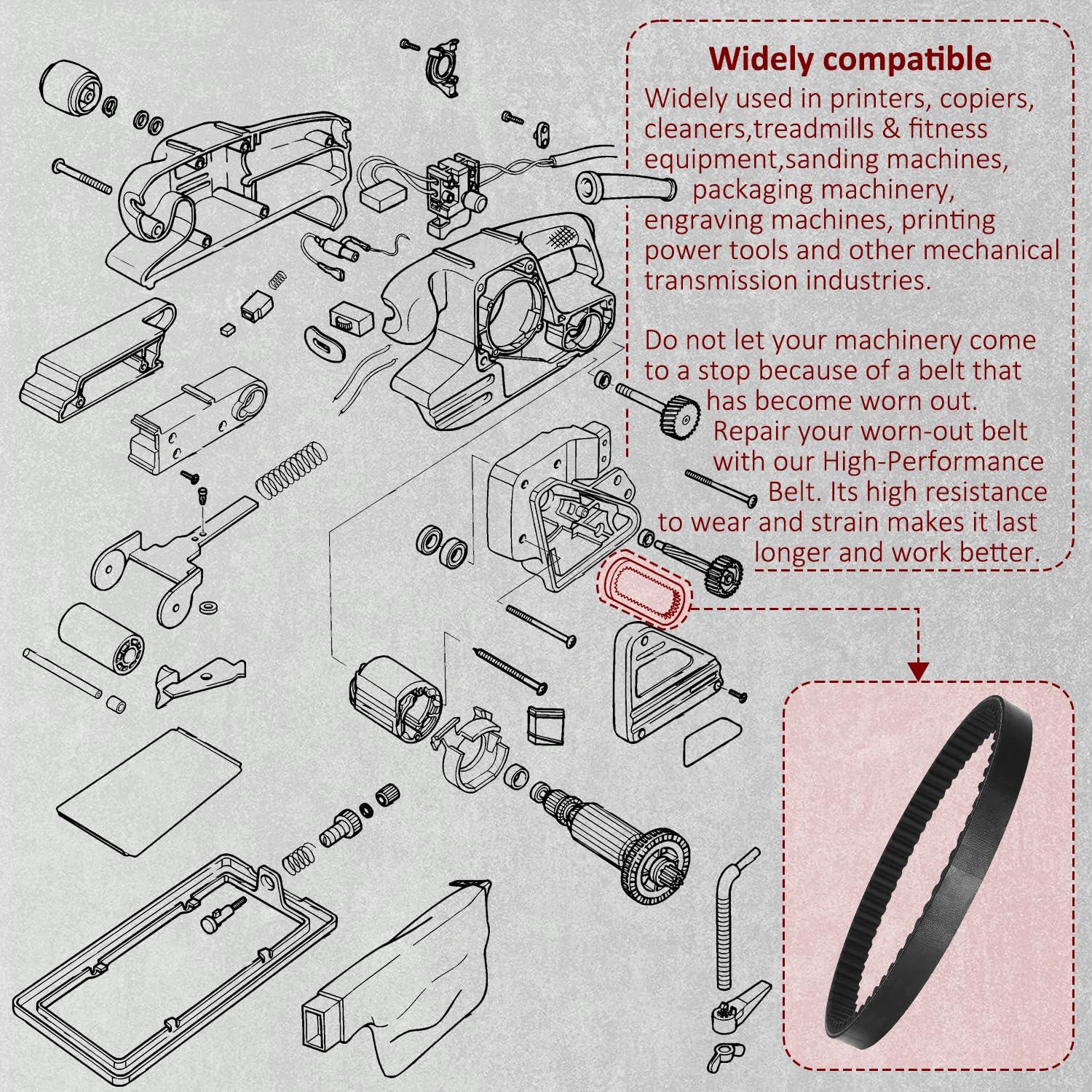 Correa de Tiempo HASMX 110XL031 para Lijadora Black & Decker