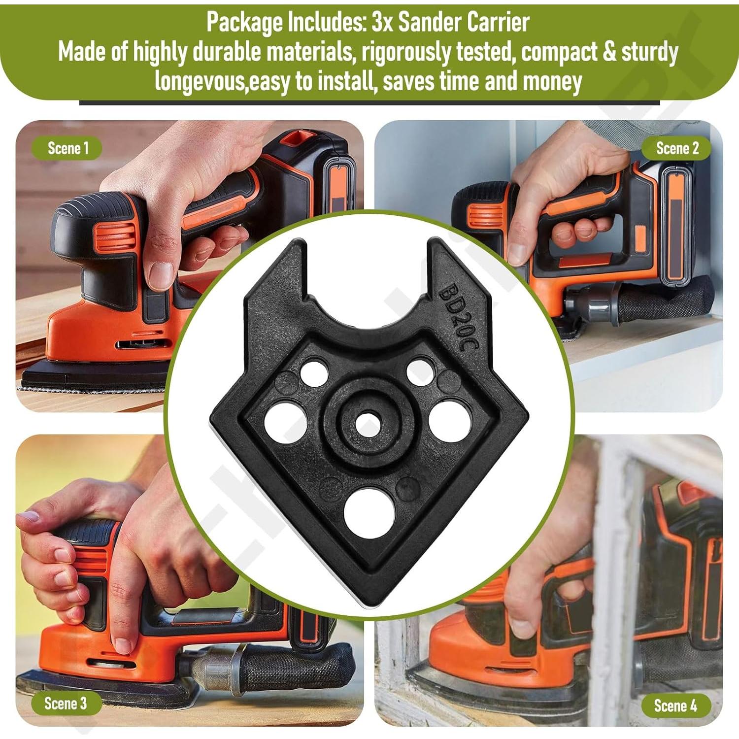 Paquete de 3 Soportes de Lijadora KitchenKipper para Black & Decker