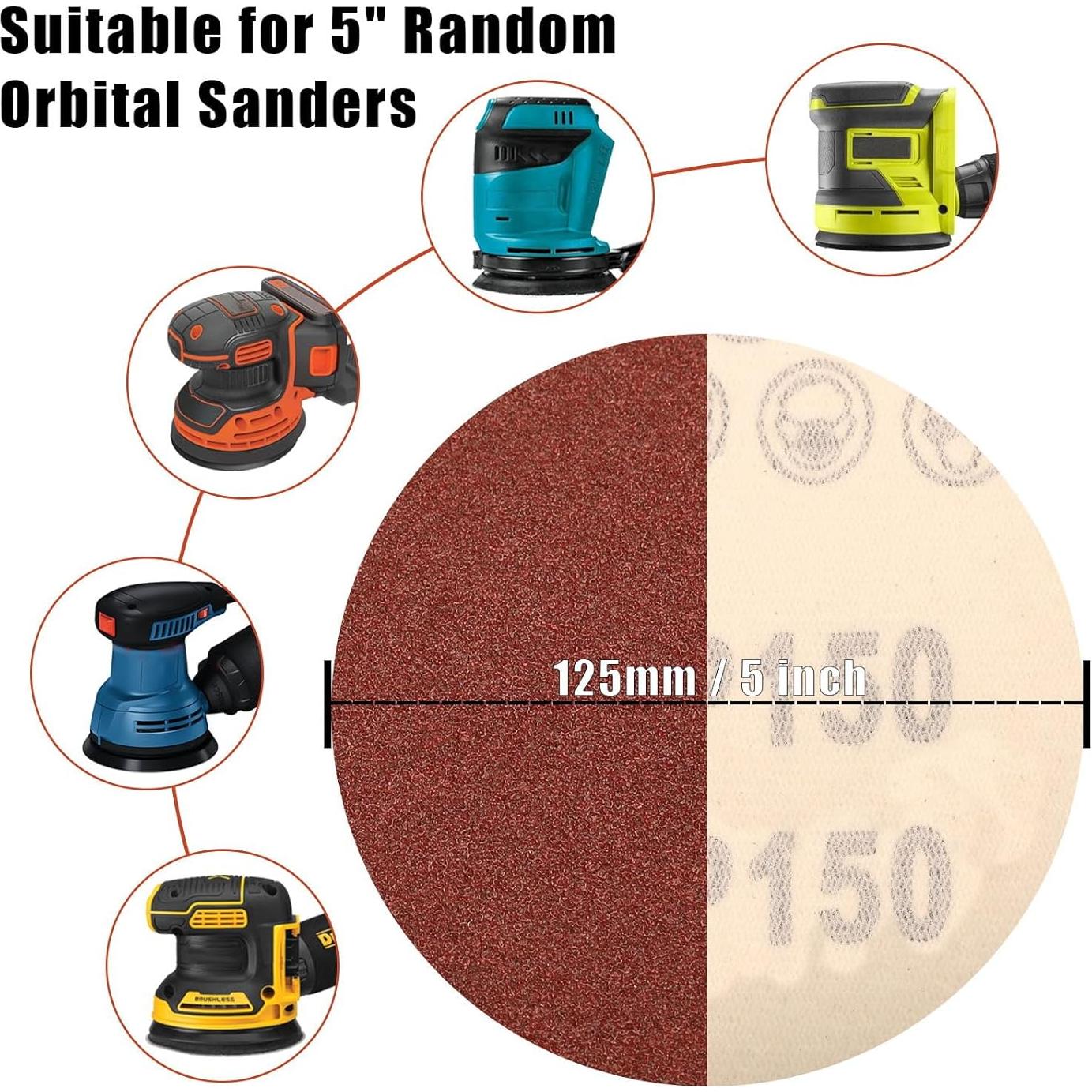 Discos de Lijado Szarint 150 Granos 12.7 cm 150 Pcs