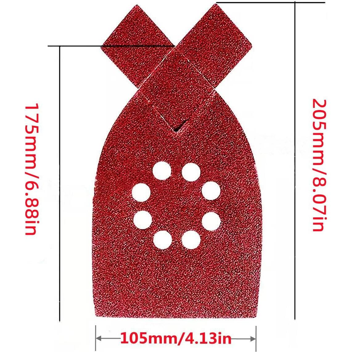 50 Hojas Lija DUSJVYUE 105x175mm 40-120 Grano 8 Agujeros