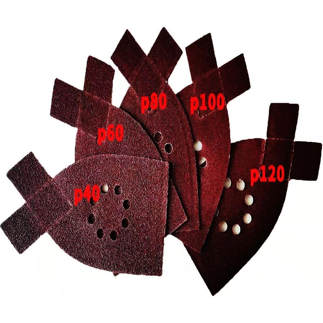 50 Hojas Lija DUSJVYUE 105x175mm 40-120 Grano 8 Agujeros