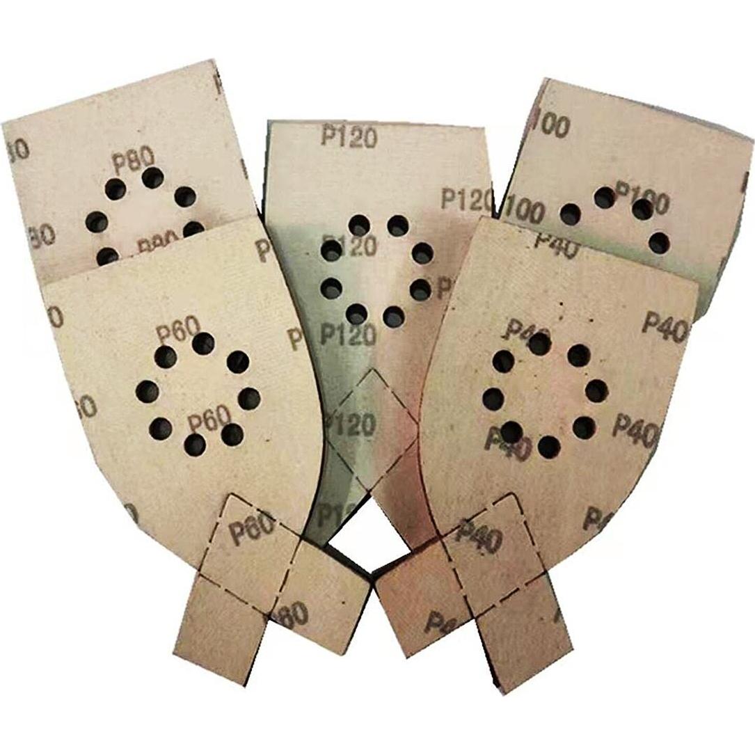 50 Hojas Lija DUSJVYUE 105x175mm 40-120 Grano 8 Agujeros