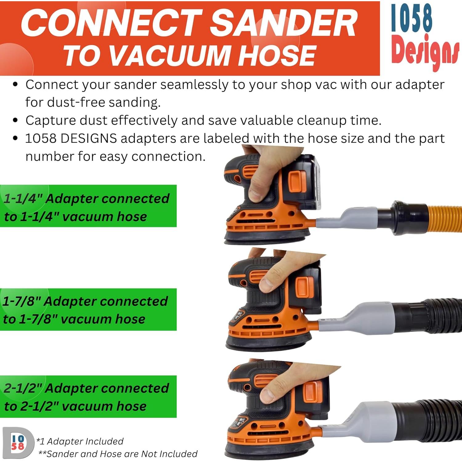 Adaptador Aspiradora 1058 Designs para Lijadora Black Decker 5"