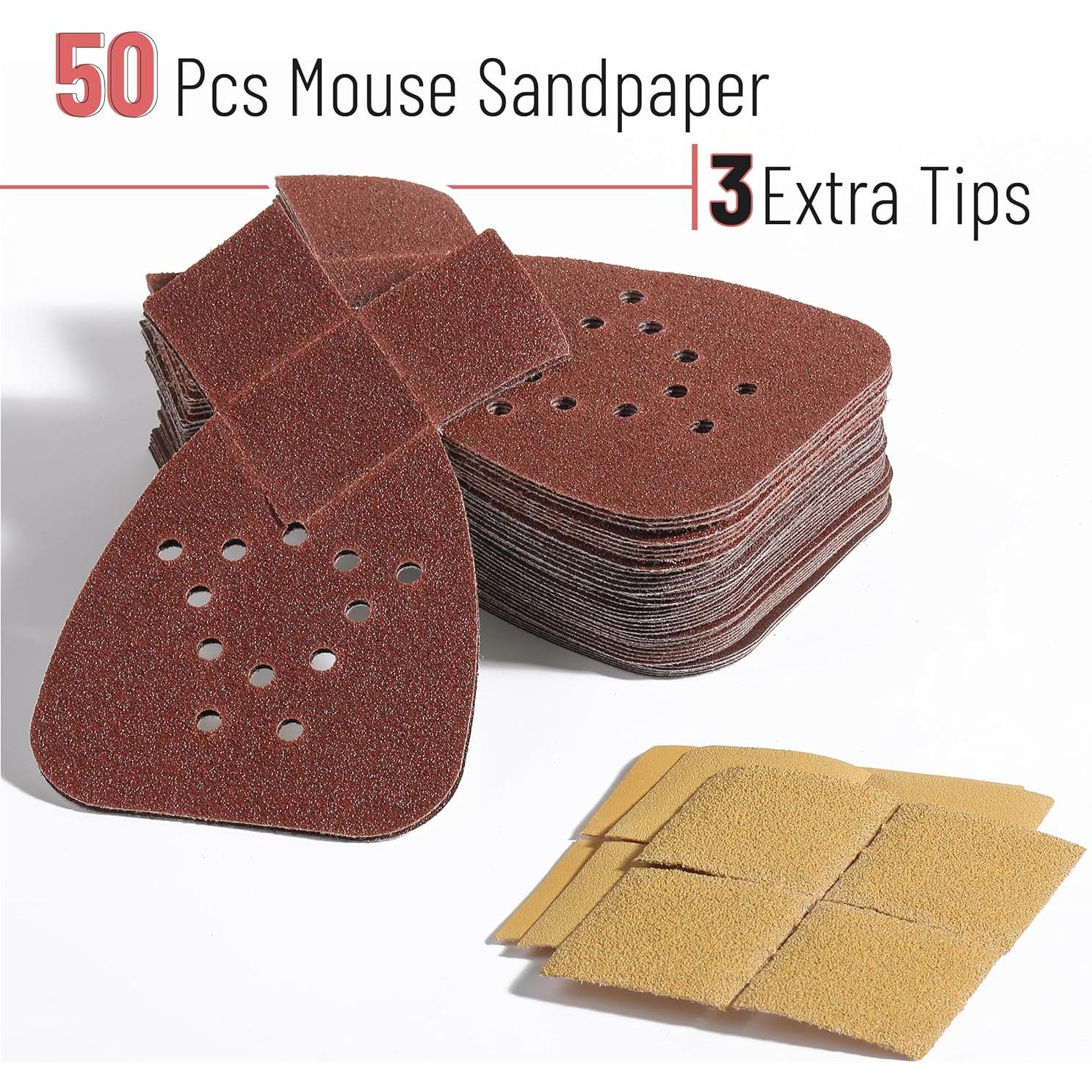 Lijadora de Detalle Bates - 50 Piezas Papel de Lija Granos 60-240