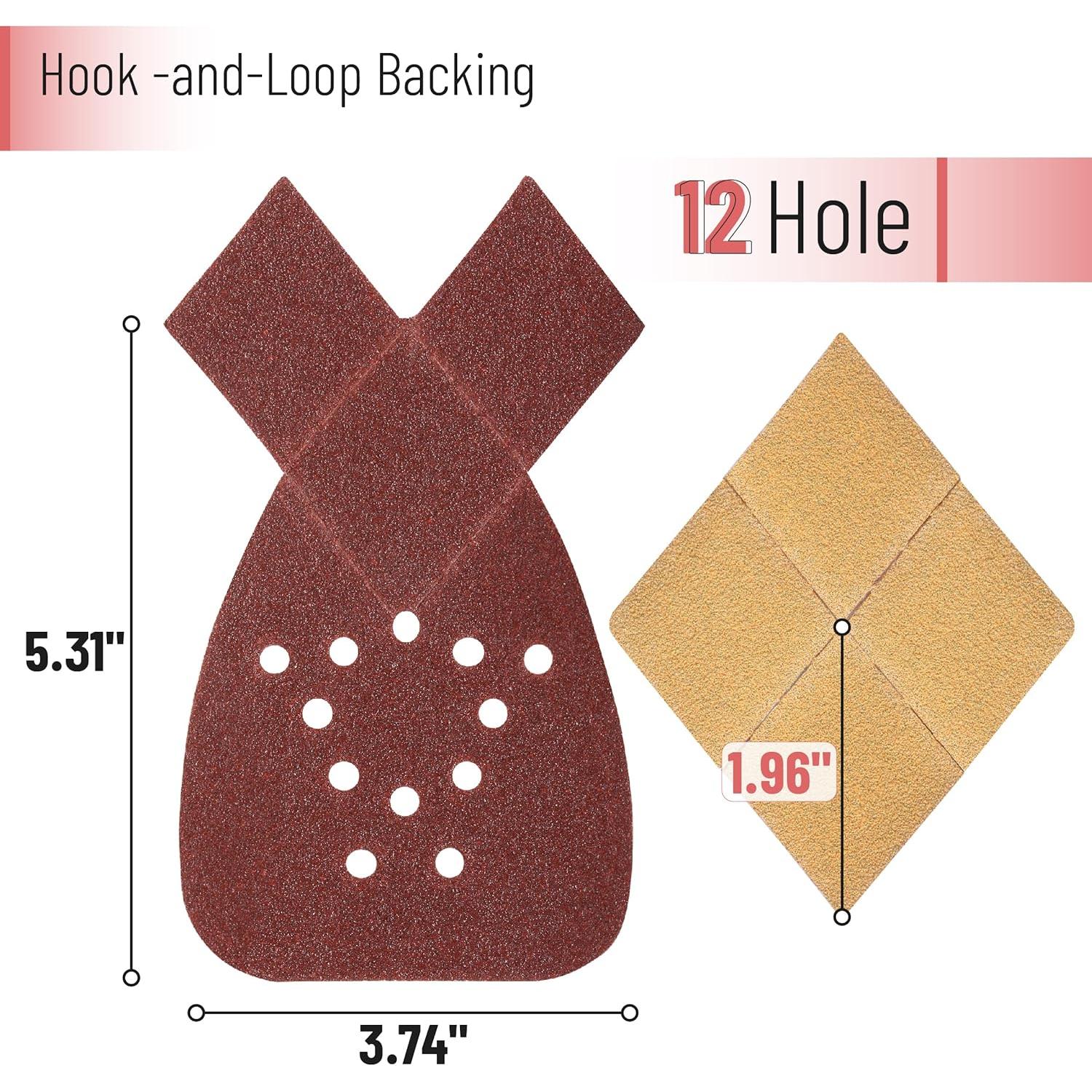 Lijadora de Detalle Bates - 50 Piezas Papel de Lija Granos 60-240