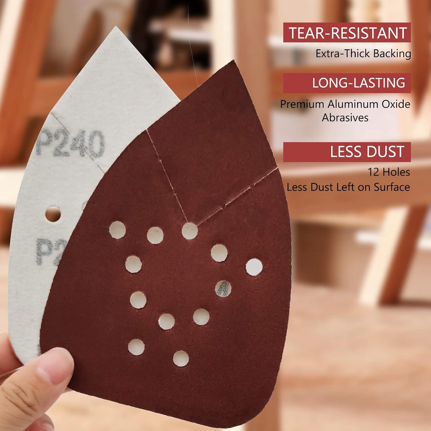 Papel de Lija 240 Grano Ismosm 50PCS para Lijadora de Ratón