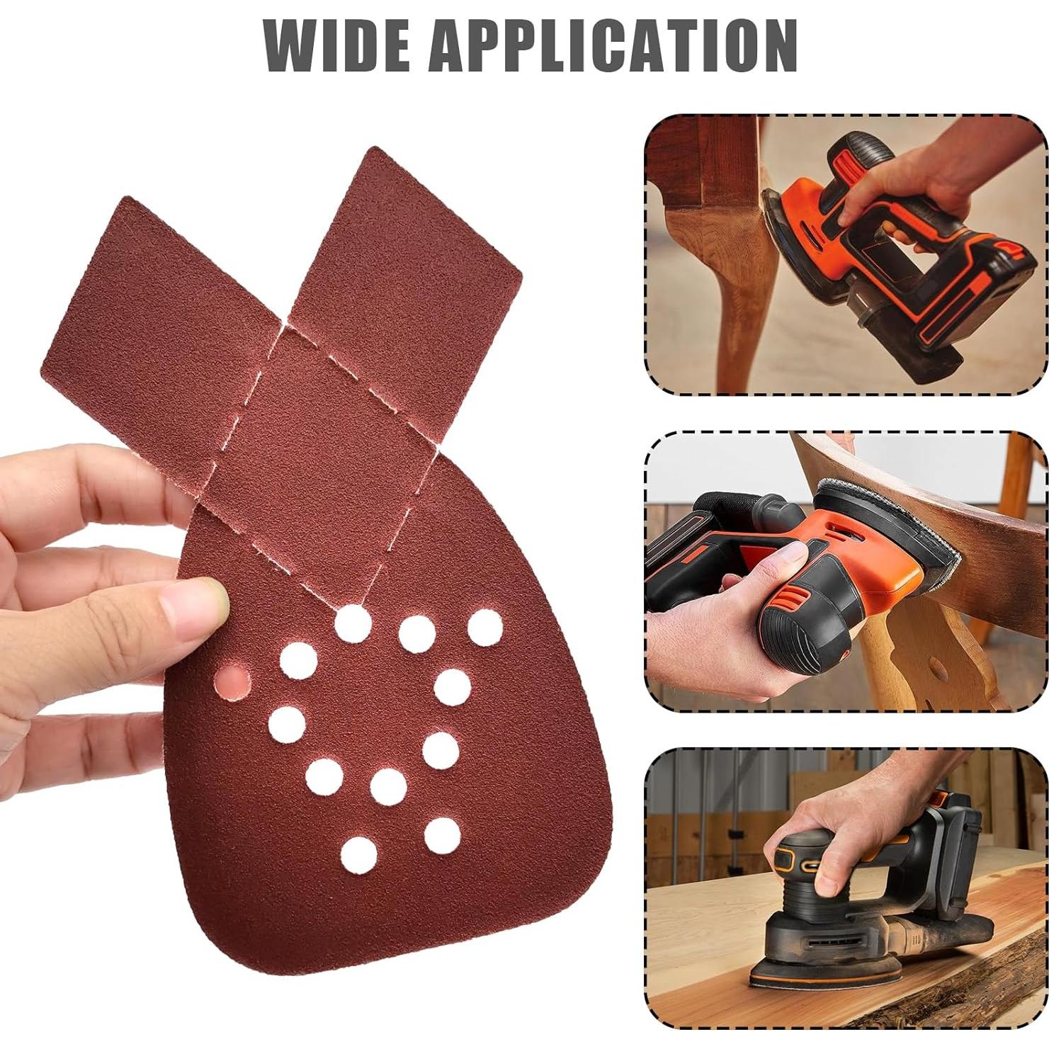 50 Piezas Papel de Lija 40 Granos Black and Decker 95x135mm