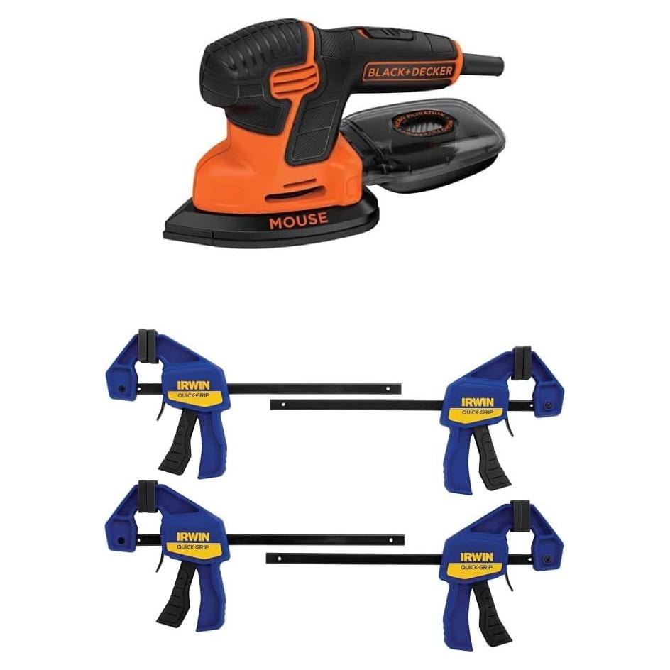 Lijadora de Detalle BLACK+DECKER Mouse 6" con Abrazaderas