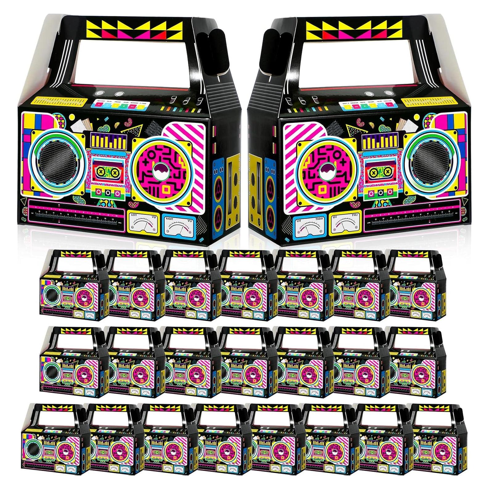 Zonon 24 Cajas de Favor Fiesta 80s Retro Decoración