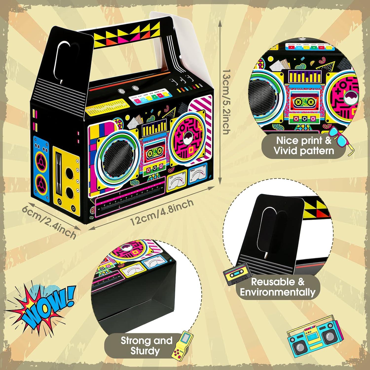 Zonon 24 Cajas de Favor Fiesta 80s Retro Decoración