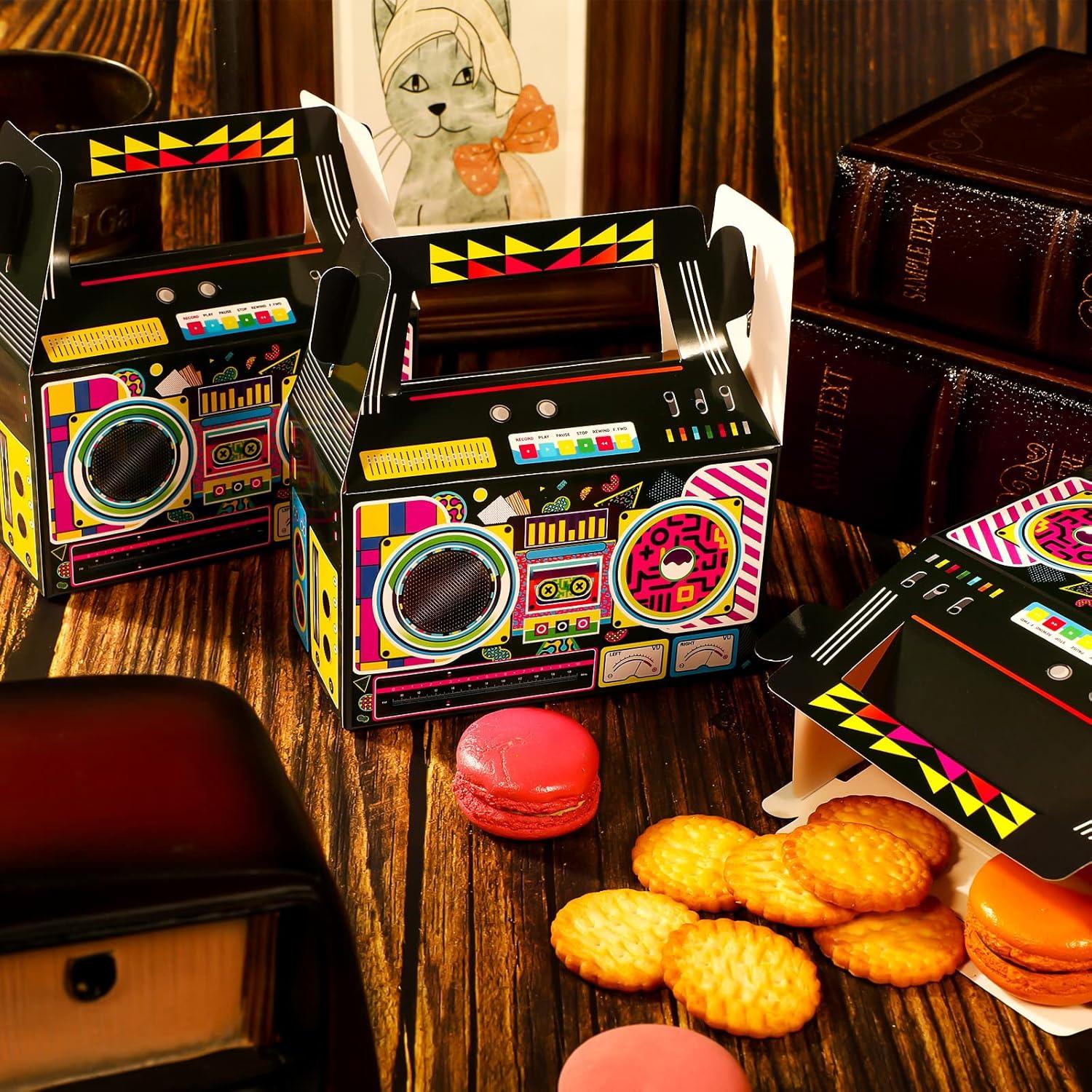 Zonon 24 Cajas de Favor Fiesta 80s Retro Decoración