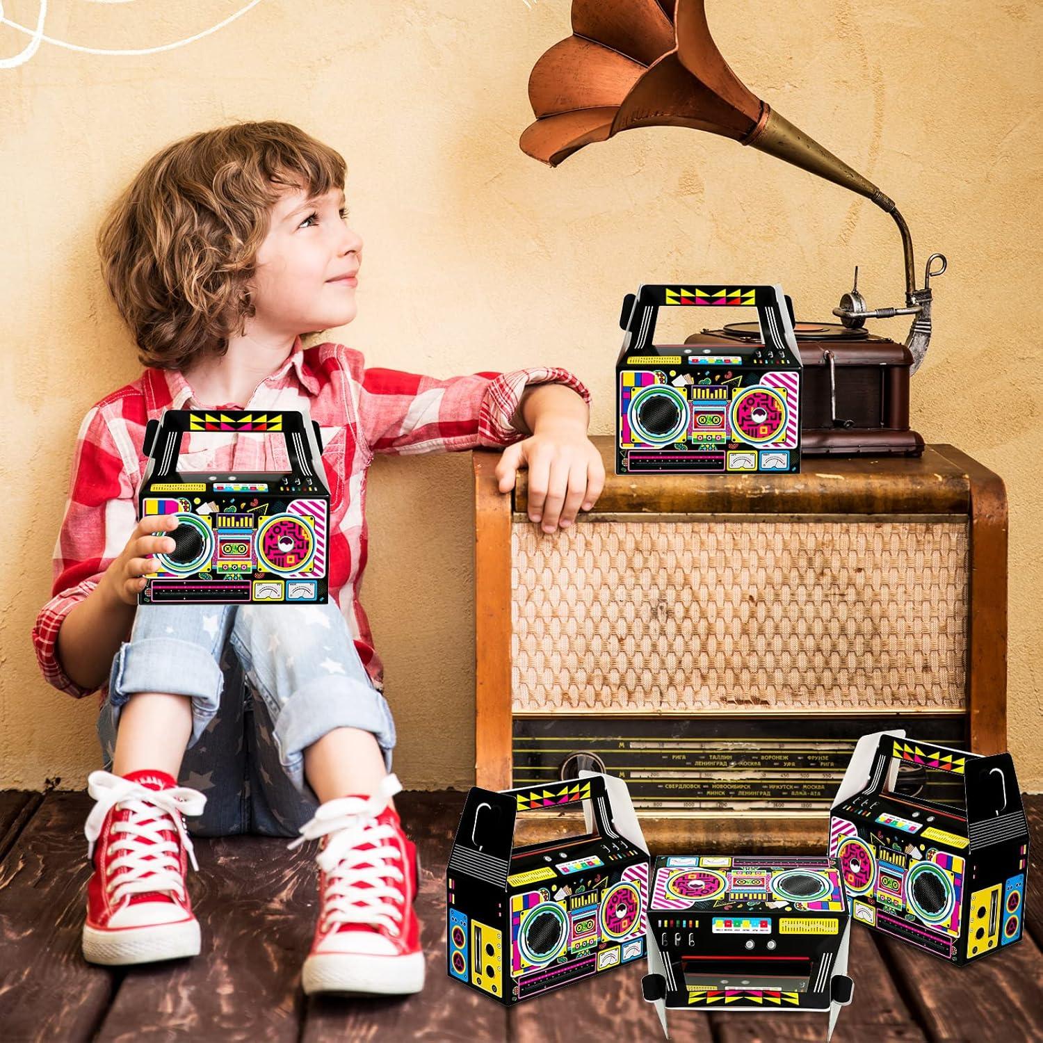 Zonon 24 Cajas de Favor Fiesta 80s Retro Decoración