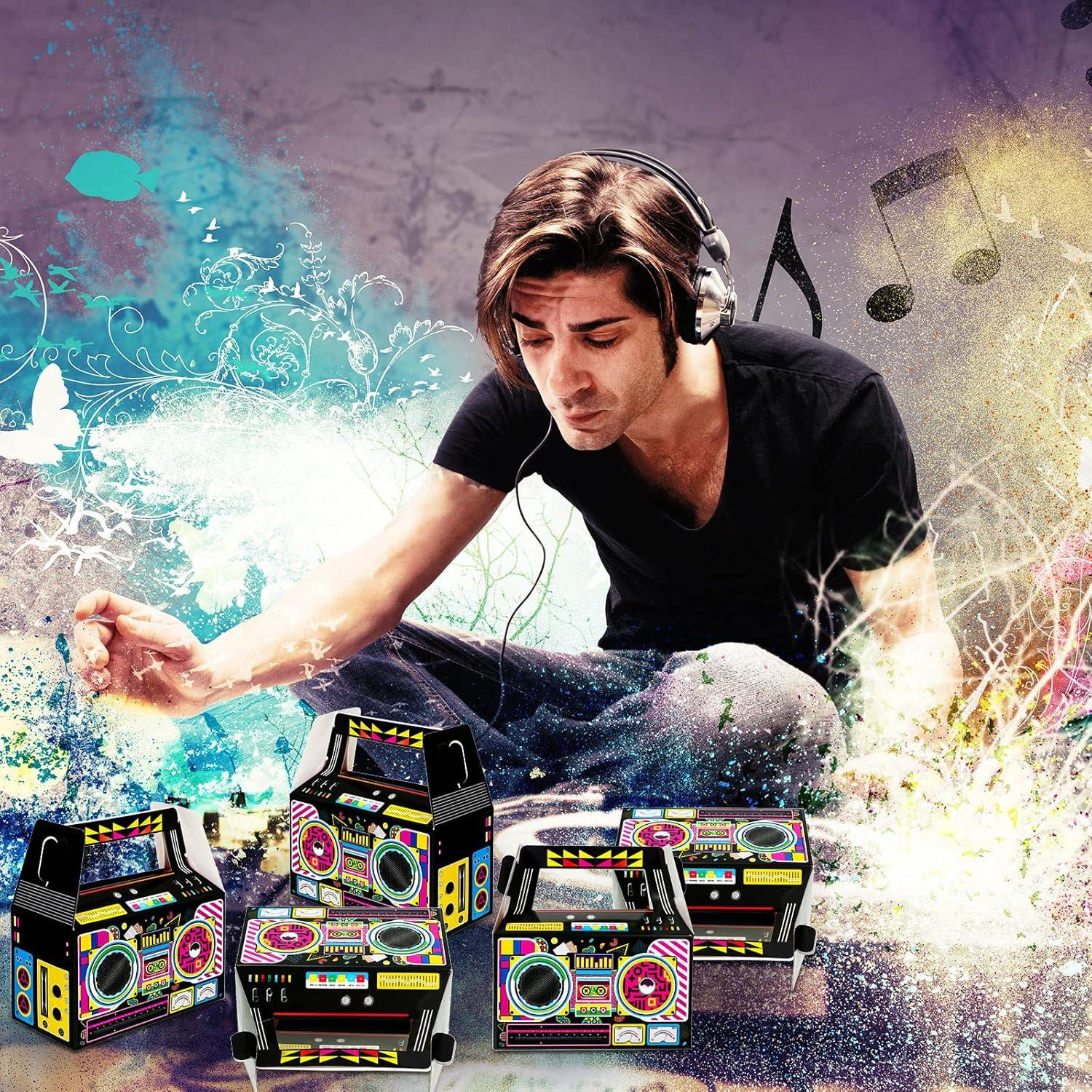 Zonon 24 Cajas de Favor Fiesta 80s Retro Decoración