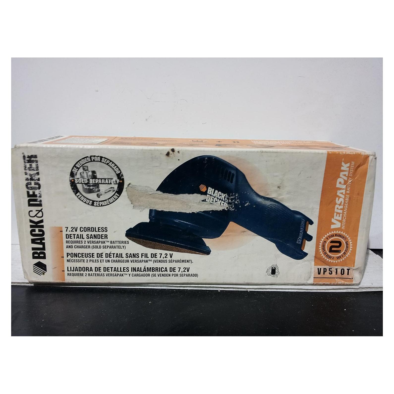 Black & Decker 7.2V Cordless Detail Sander, Requires 2 Versapak Batteries & Charger (Sold Separately) #VP510T