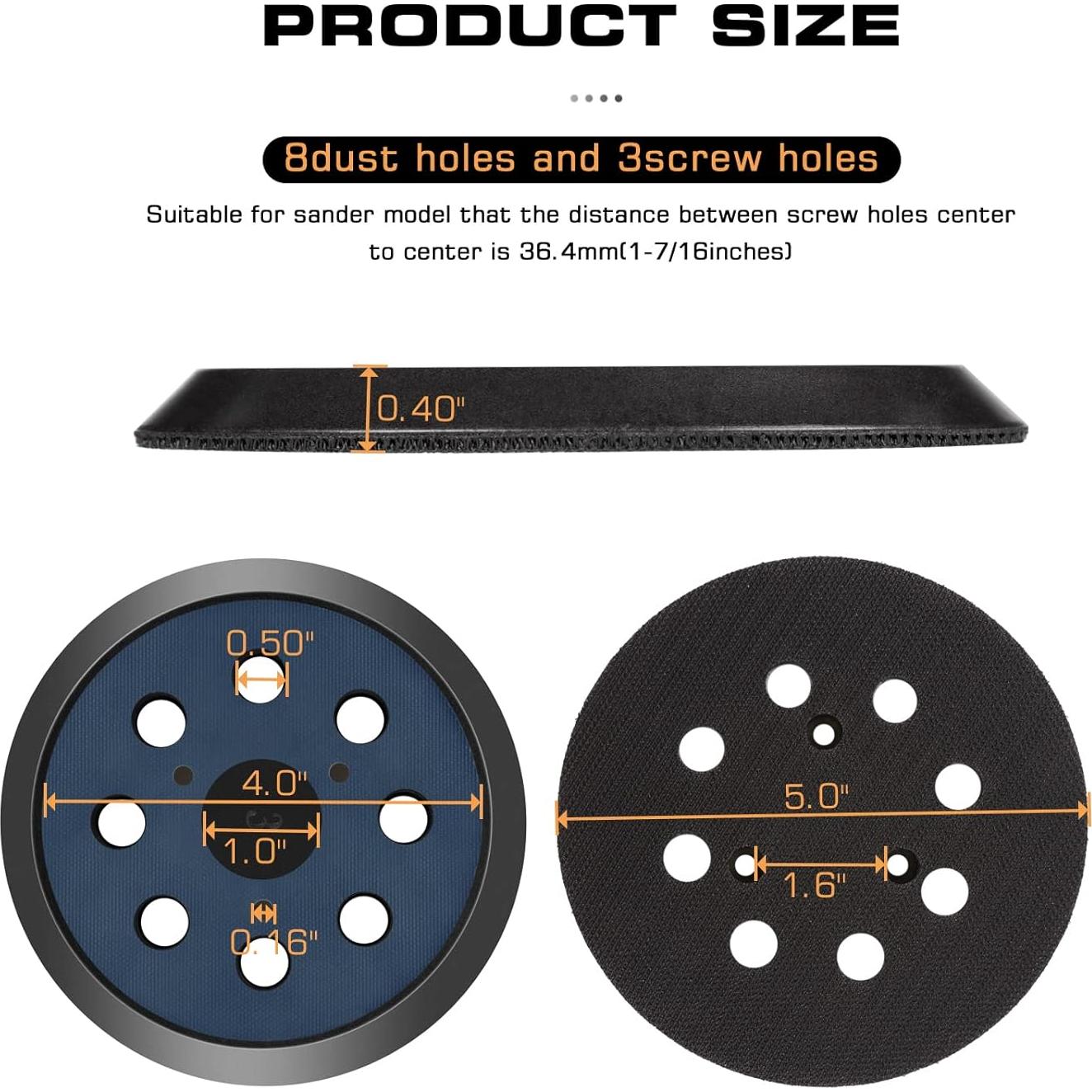 Paquete de 2 almohadillas 12,7 cm EAGLEGGO para lijadora