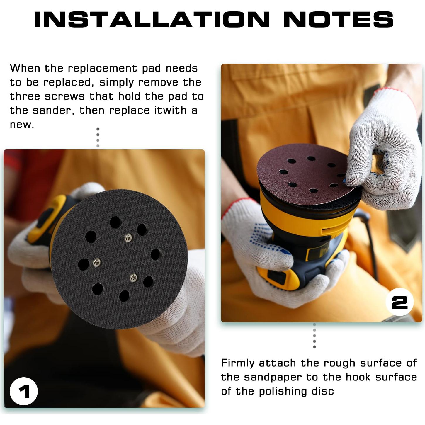 Paquete de 2 almohadillas 12,7 cm EAGLEGGO para lijadora