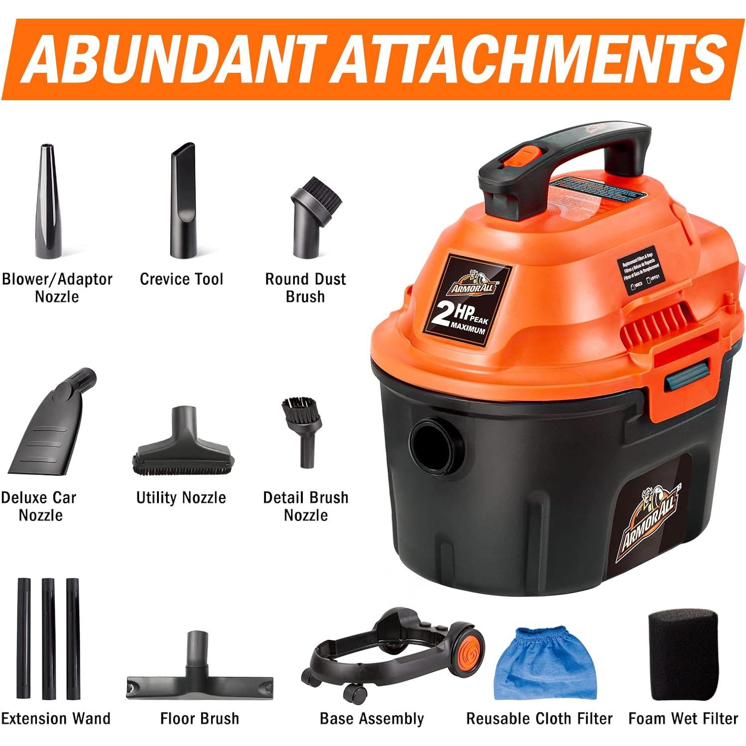 Aspiradora Húmeda/Seca Armor All AA255W 2.5 Galones Naranja