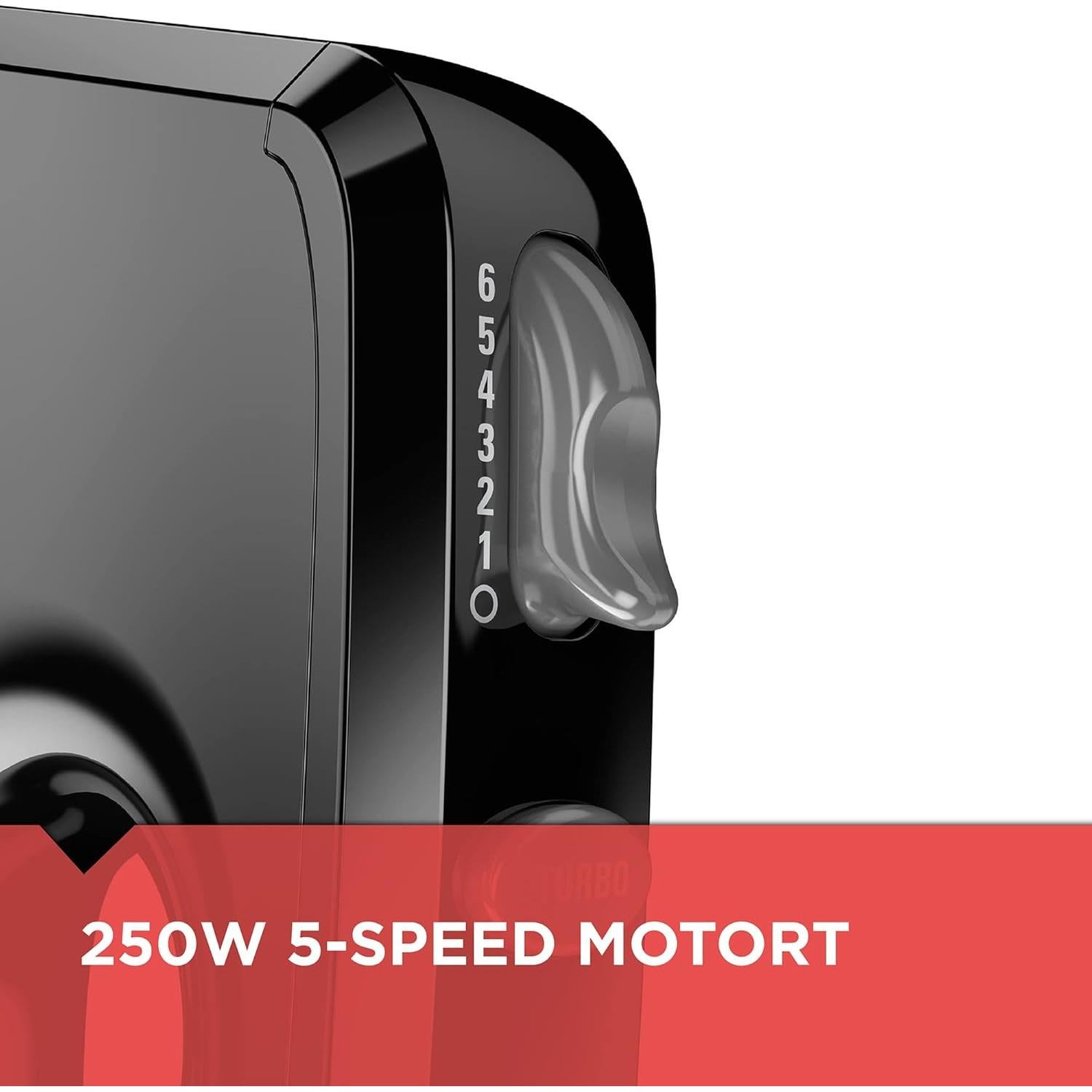 Batidora de Mano BLACK+DECKER 5 Velocidades 250W Accesorios