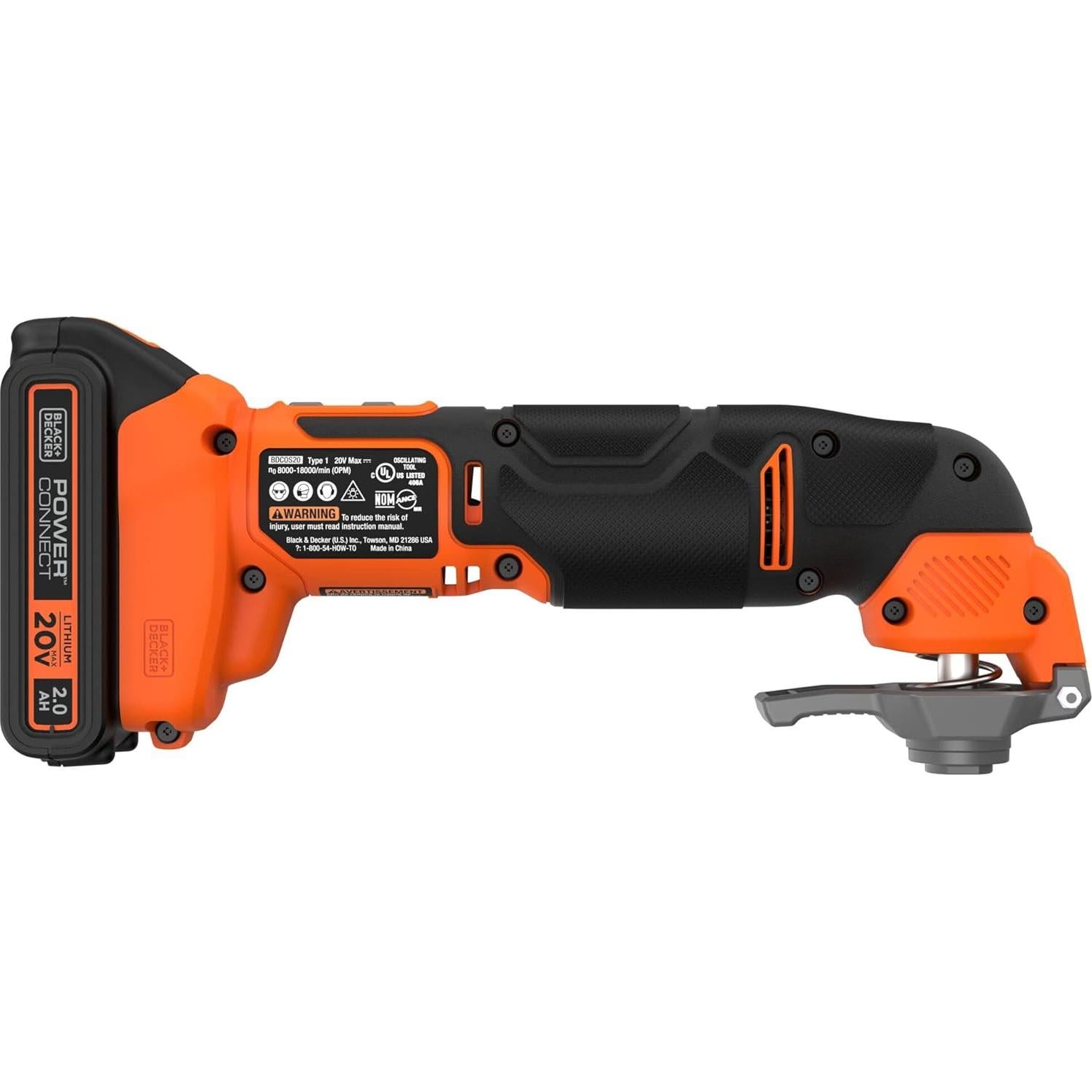 Herramienta Oscilante BLACK+DECKER 20V Inalámbrica 6 Velocidades