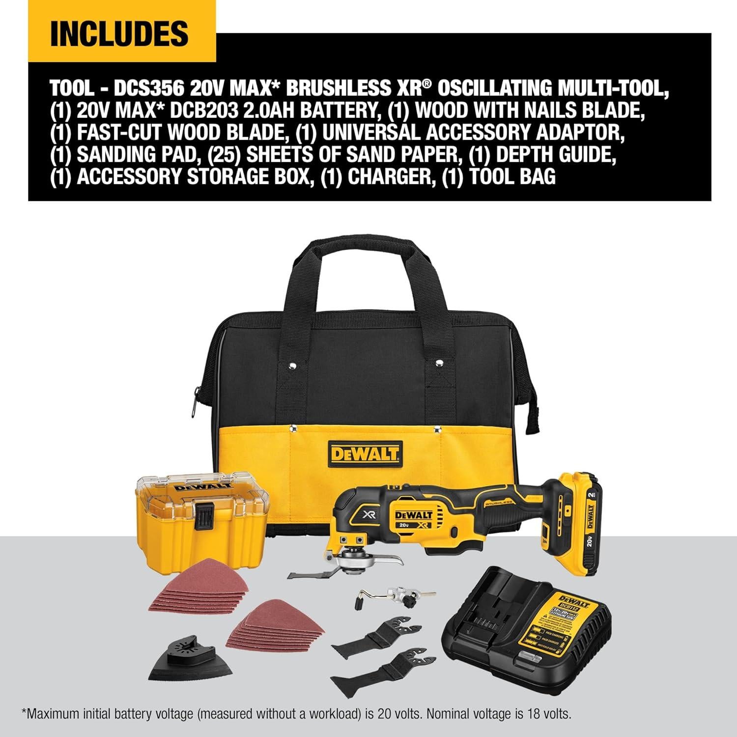 Herramienta Oscilante DEWALT DCS356 20V Inalámbrica 3 Velocidades