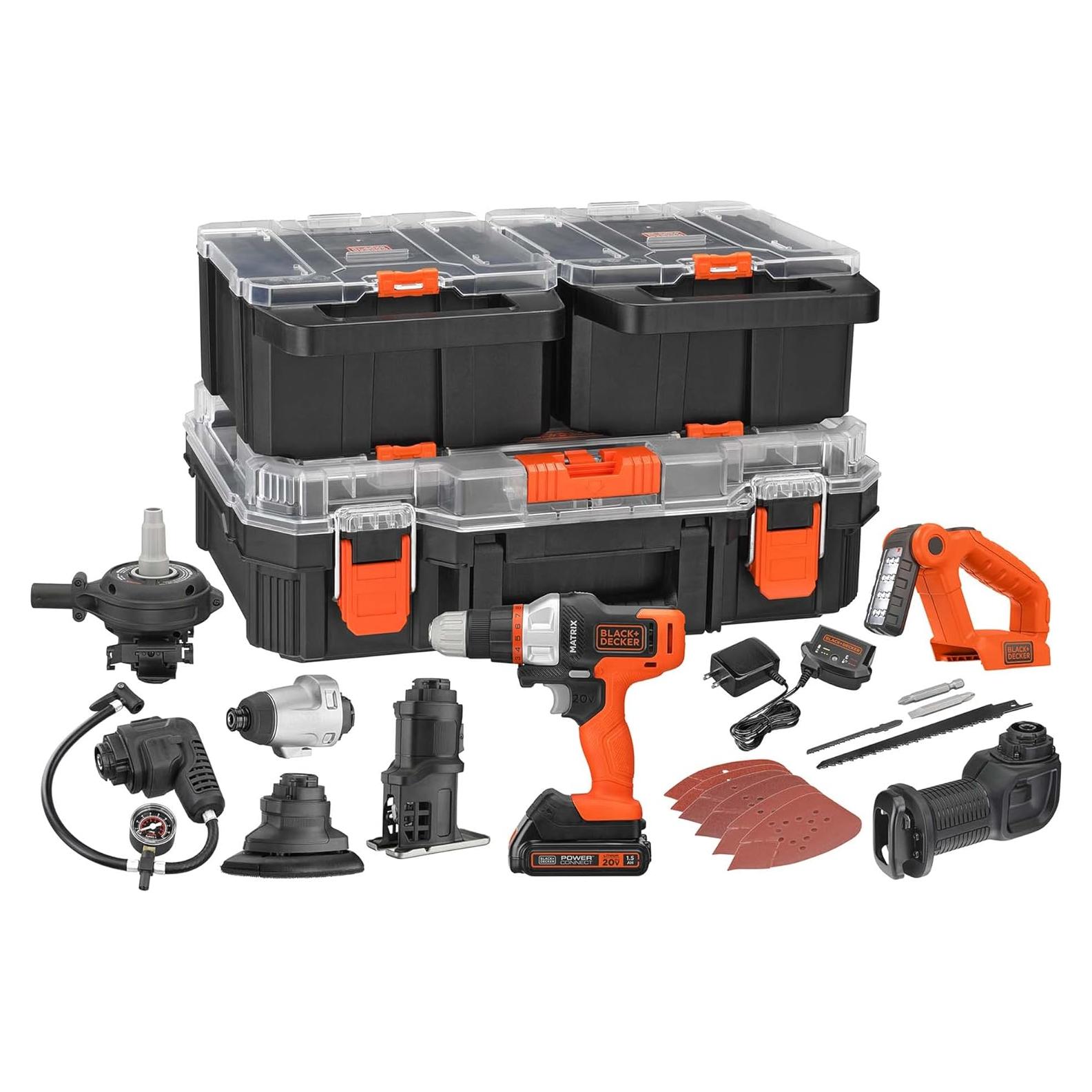 Kit de Herramientas Eléctricas Black+Decker 20V MAX con Accesorios