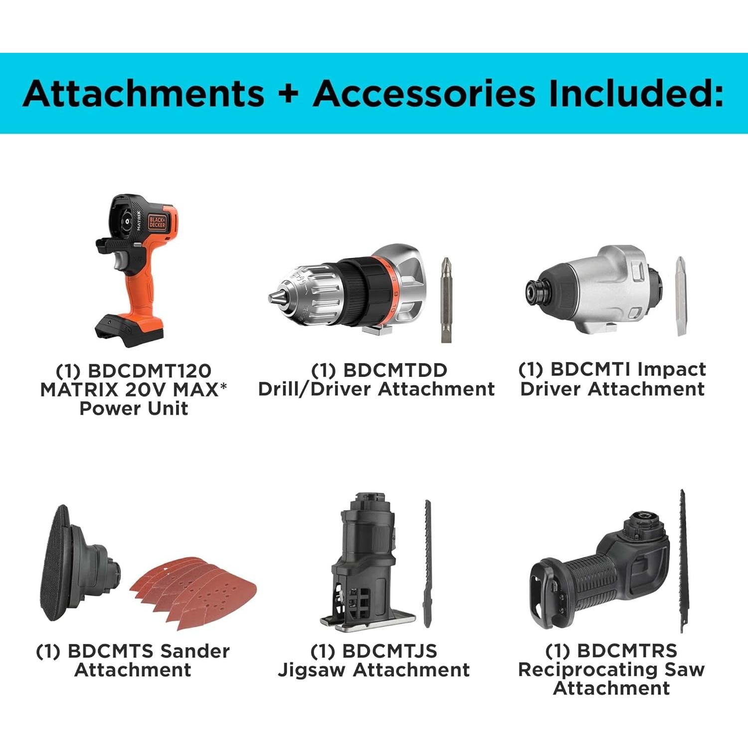 Kit de Herramientas Eléctricas Black+Decker 20V MAX con Accesorios