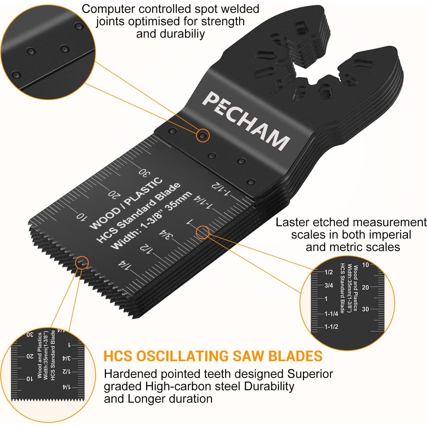 Hoja Oscilante PECHAM 37PCS para Madera y Metal