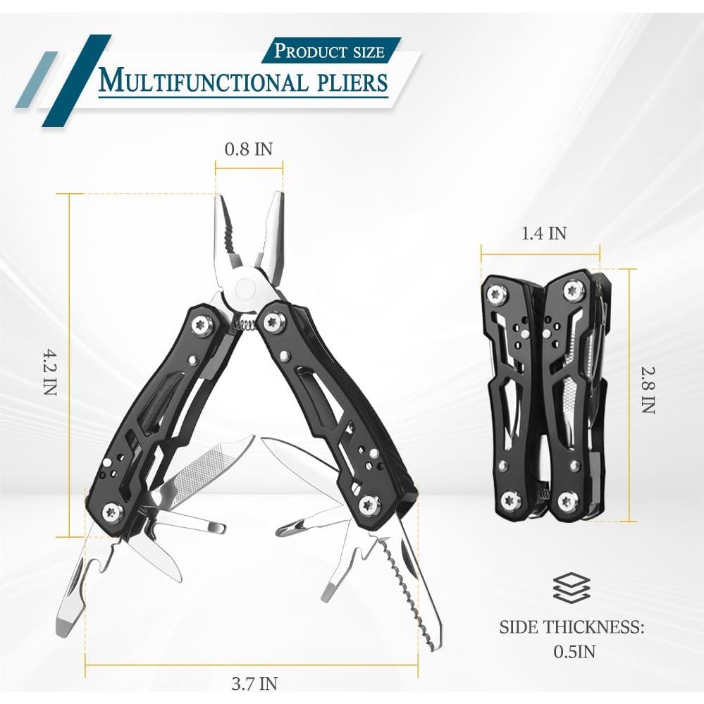 Multiherramienta Samest 14-en-1 Plegable Negra para Camping