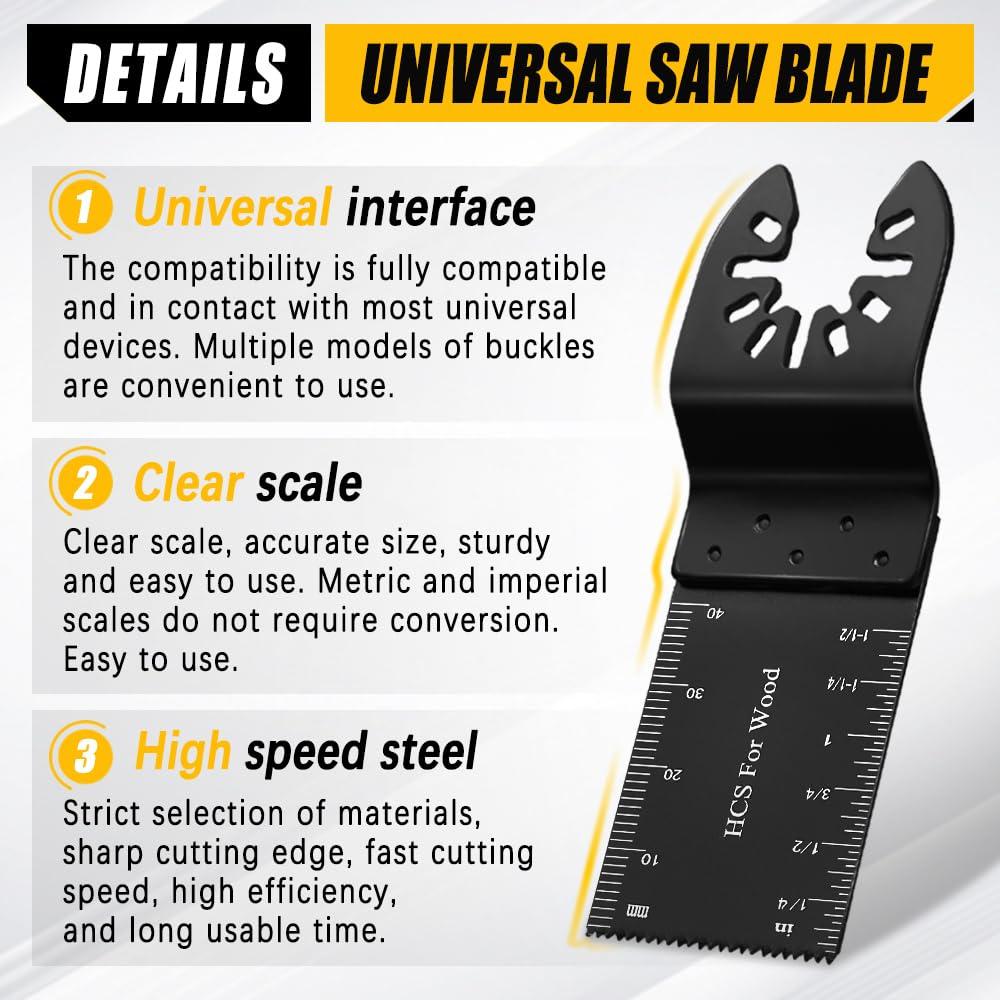 6 Hojas Oscilantes Vicsamer para Madera, 9x3.4cm, Rápida