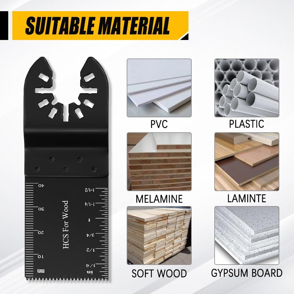 6 Hojas Oscilantes Vicsamer para Madera, 9x3.4cm, Rápida