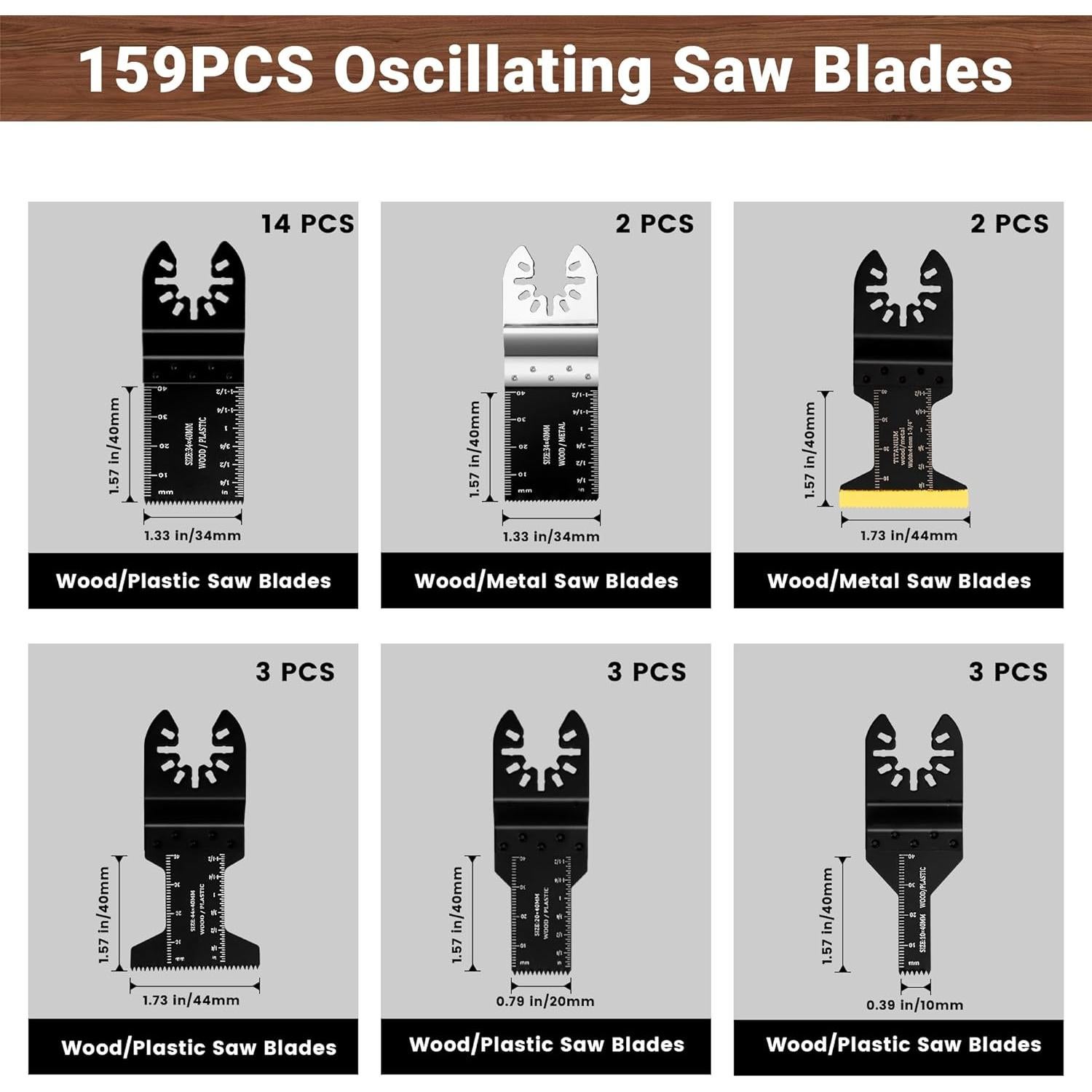 Juego de 159 Piezas Hoja de Sierra Oscilante PETOX