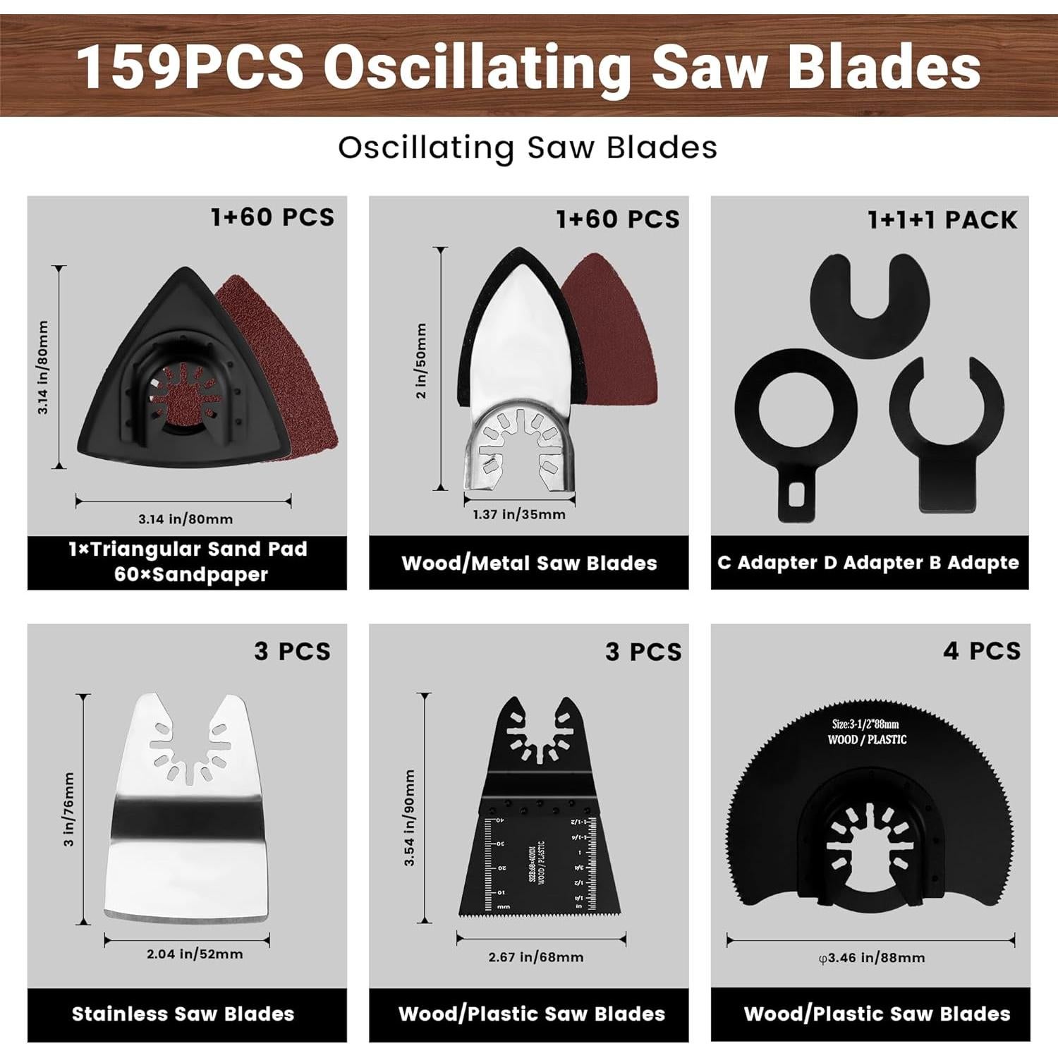 Juego de 159 Piezas Hoja de Sierra Oscilante PETOX