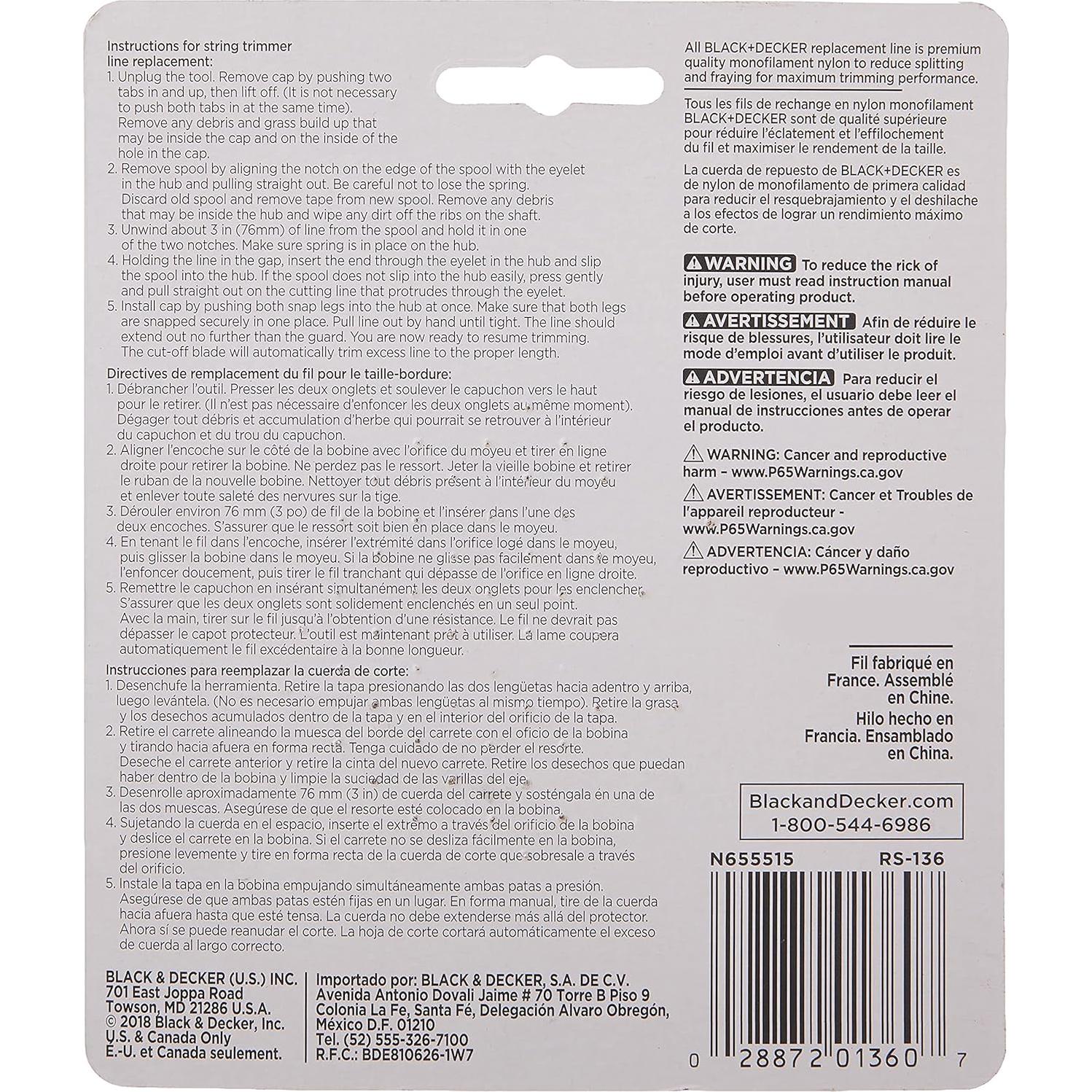 Trimmer Line, 20-Foot, 0.065-Inch (RS136)